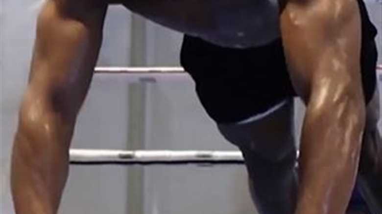 Watch hench Anthony Joshua’s gruelling wrist exercise as he shows off incredible physique in training for Usyk fight